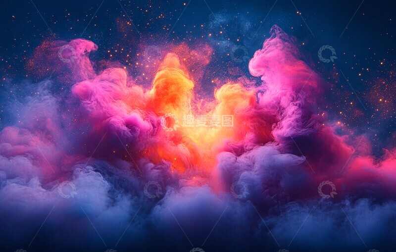 高清大图下载【趣麦麦图】蓝底洋红与青