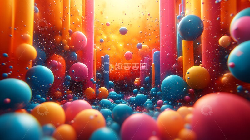 高清大图下载【趣麦麦图】爆炸图形彩色抽象爆炸1