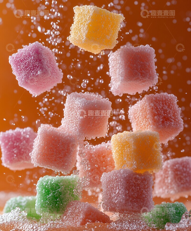 高清大图下载【趣麦麦图】泡沫立方下落