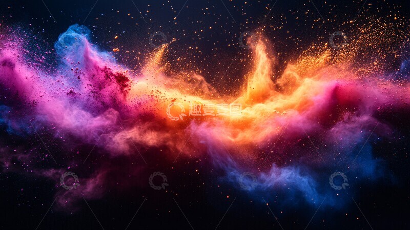 高清大图下载【趣麦麦图】彩色粉末爆炸8