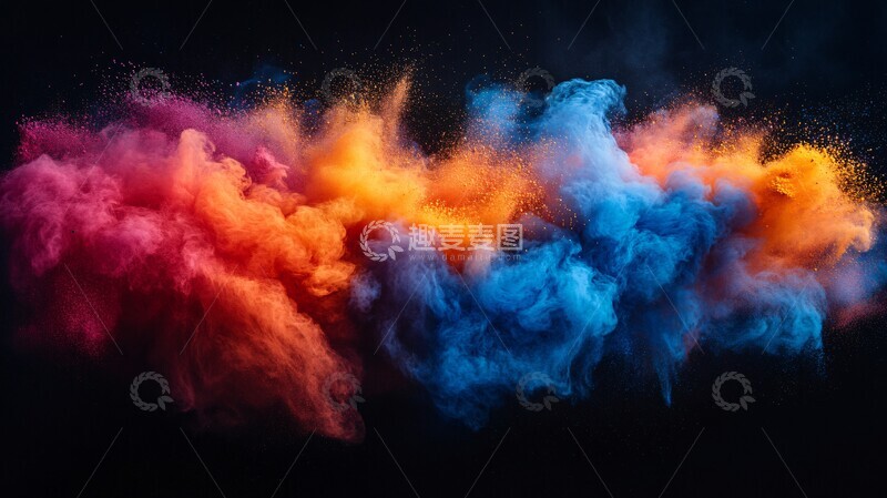 高清大图下载【趣麦麦图】彩色粉末爆炸7