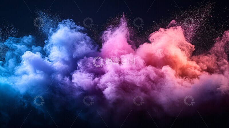 高清大图下载【趣麦麦图】紫粉蓝粉末云1