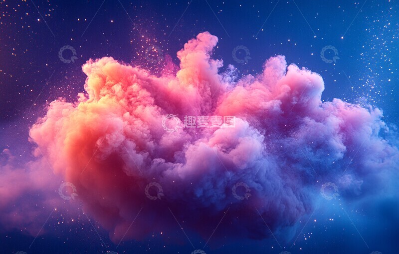 高清大图下载【趣麦麦图】蓝底洋红与青2