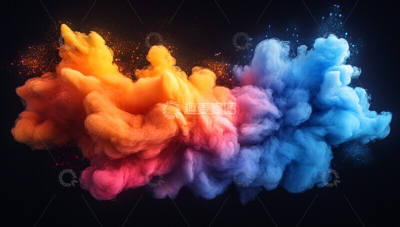 高清大图下载【趣麦麦图】彩色颜料爆炸3