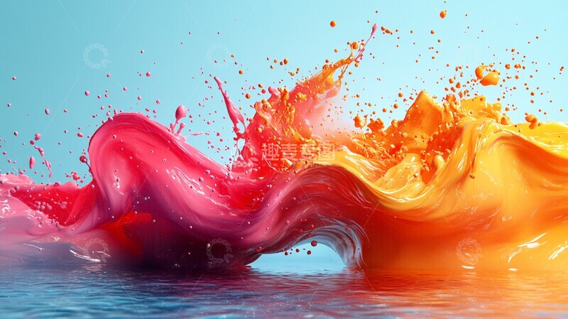 高清大图下载【趣麦麦图】三维油漆泼溅背景