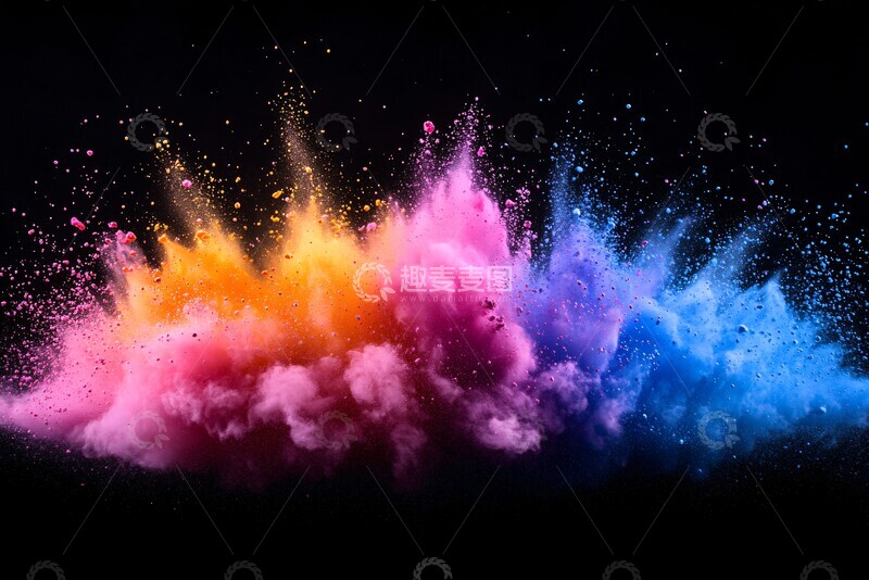 高清大图下载【趣麦麦图】彩色粉末爆炸16