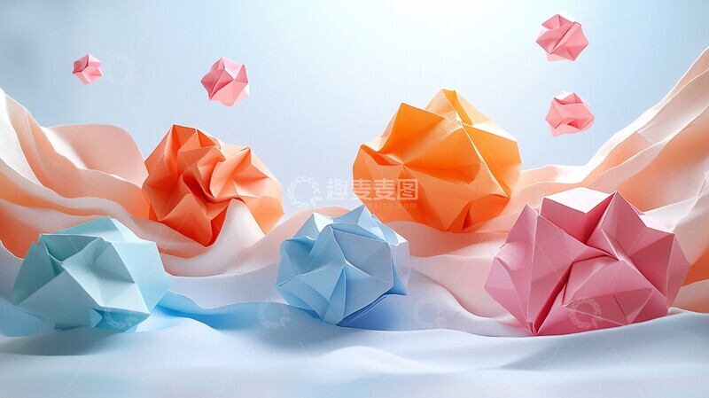 高清大图下载【趣麦麦图】折纸立体造型1