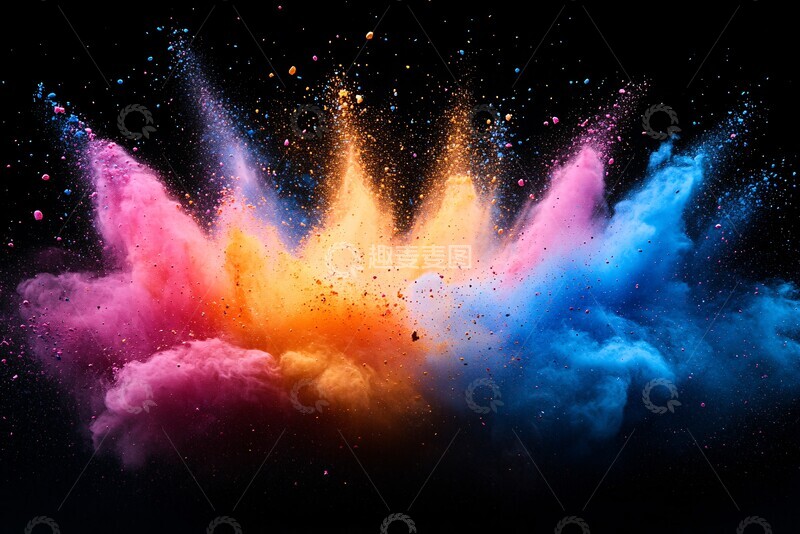 高清大图下载【趣麦麦图】彩色粉末爆炸14
