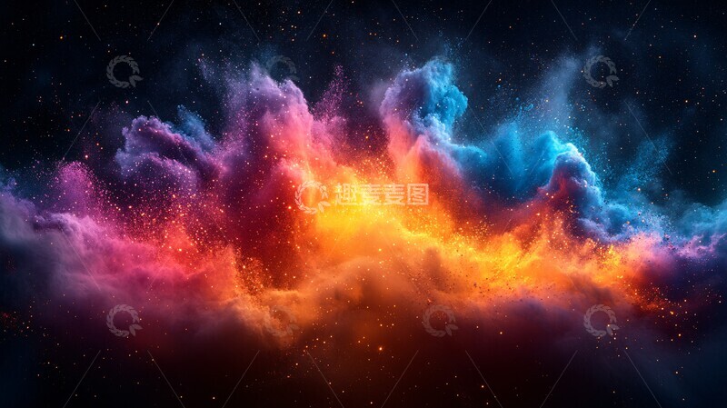 高清大图下载【趣麦麦图】彩色粉末爆炸12