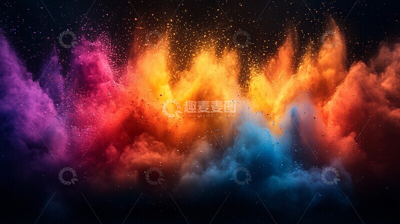 高清大图下载【趣麦麦图】彩色粉末爆炸17