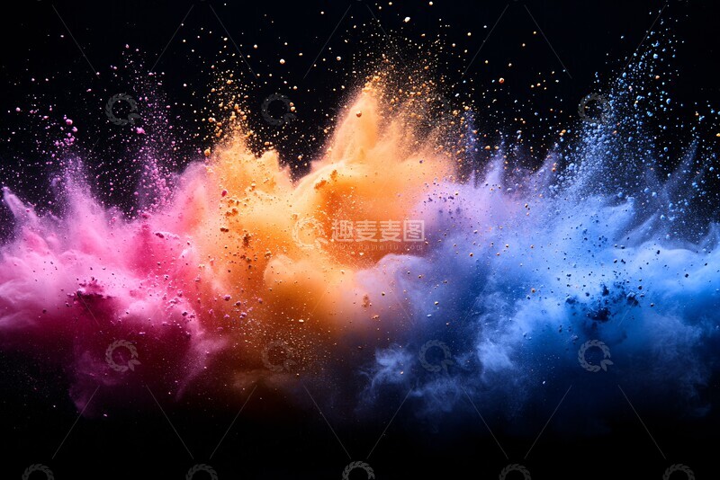 高清大图下载【趣麦麦图】彩色粉末爆炸15