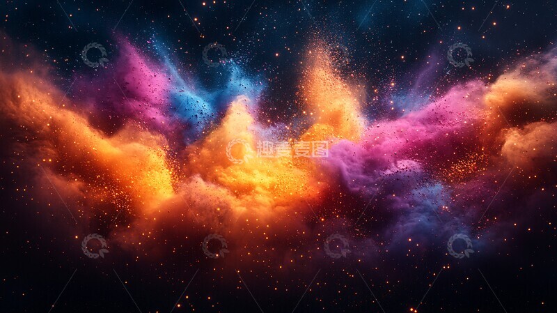 高清大图下载【趣麦麦图】彩色粉末爆炸13