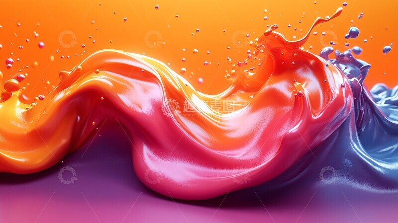 高清大图下载【趣麦麦图】三维油漆泼溅背景1