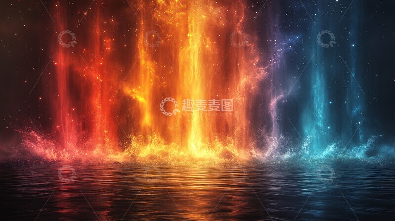高清大图下载【趣麦麦图】虹彩尘埃色彩交织1