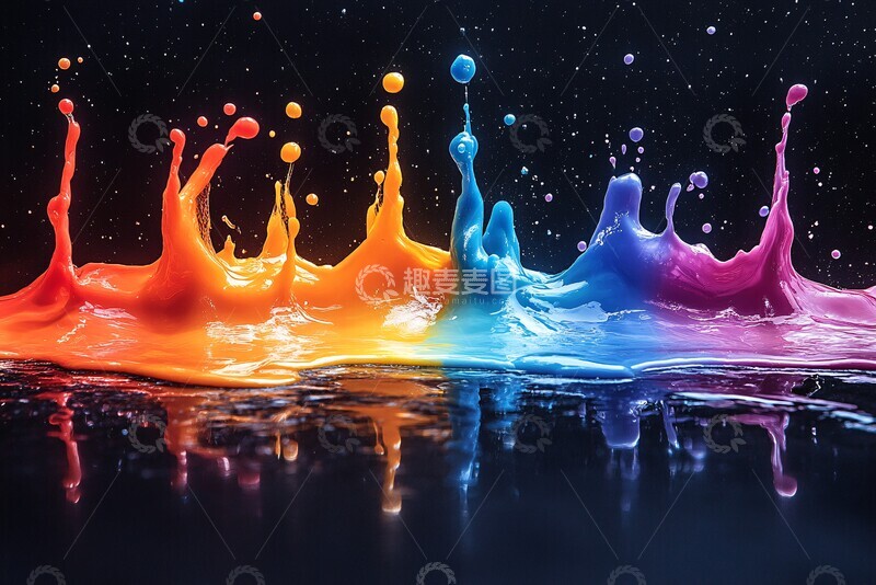 高清大图下载【趣麦麦图】彩色泼墨背景3