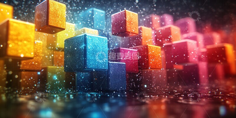 高清大图下载【趣麦麦图】-彩色方块消除跳跃1