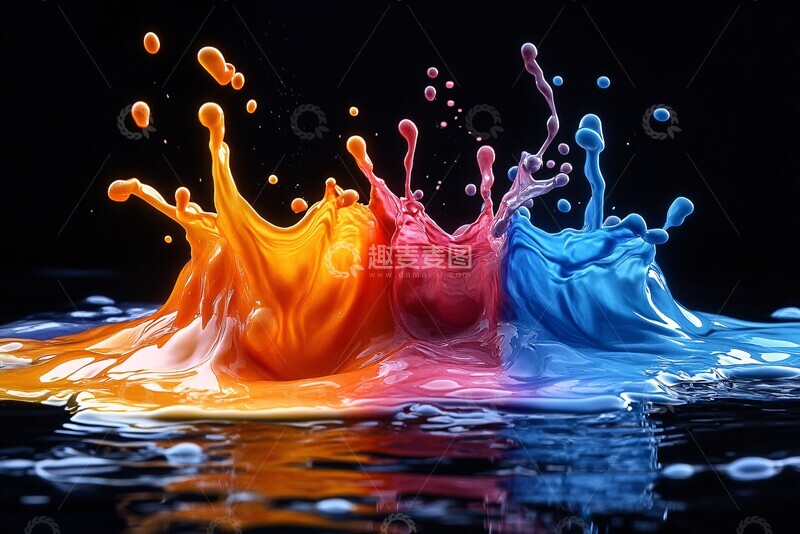 高清大图下载【趣麦麦图】彩色泼墨背景2
