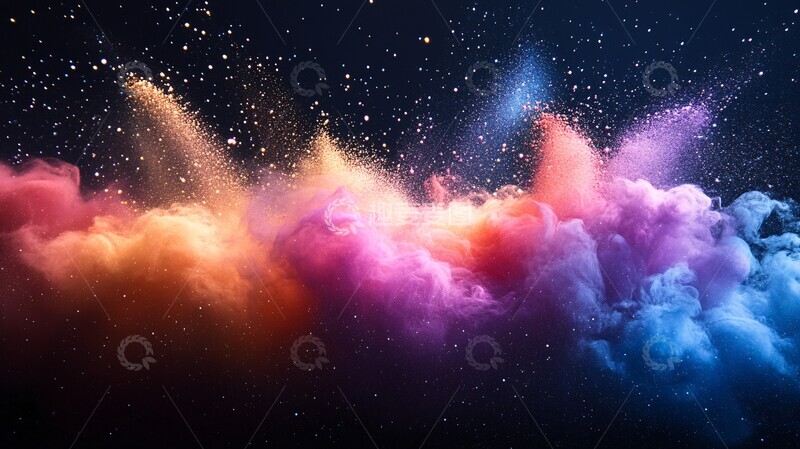 高清大图下载【趣麦麦图】虹彩尘埃色彩交织