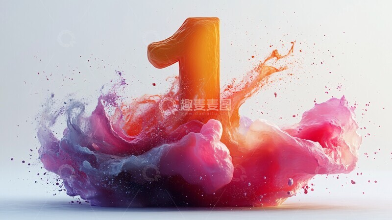 高清大图下载【趣麦麦图】彩色涂料动态飞溅