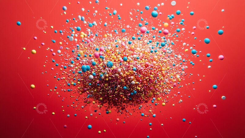 高清大图下载【趣麦麦图】彩色塑料颗粒爆炸1