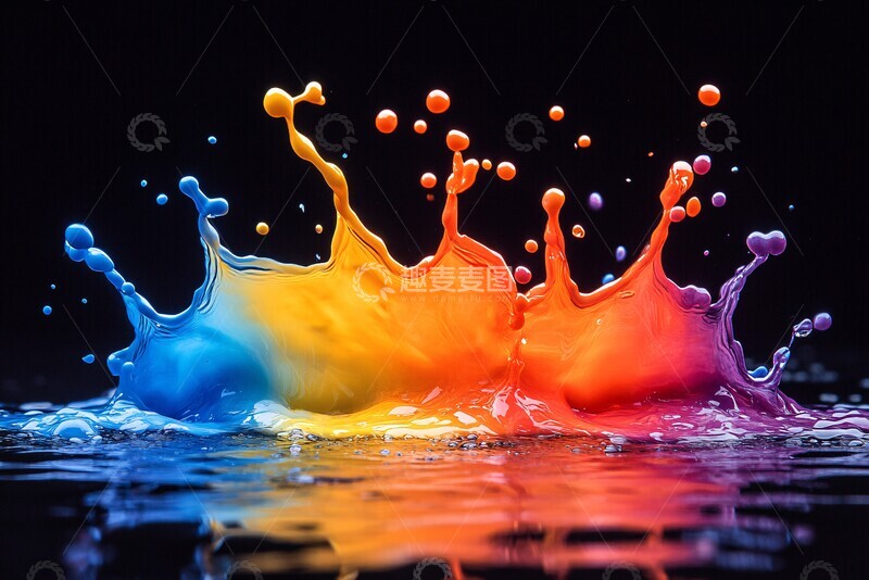 高清大图下载【趣麦麦图】彩色泼墨背景1