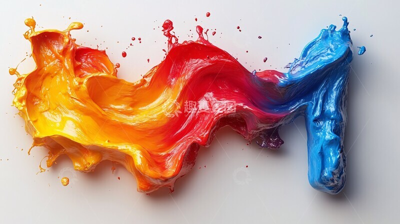 高清大图下载【趣麦麦图】彩色涂料动态飞溅2