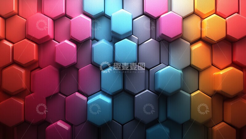 高清大图下载【趣麦麦图】彩色立方体背景9