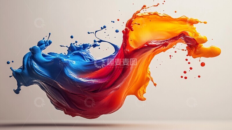高清大图下载【趣麦麦图】彩色涂料动态飞溅1