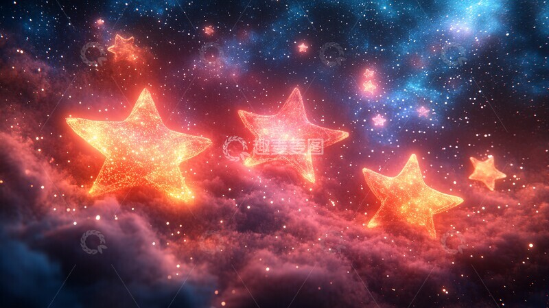 高清大图下载【趣麦麦图】星星烟花渲染