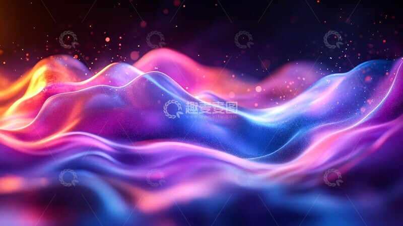 高清大图下载【趣麦麦图】紫色蓝色流体