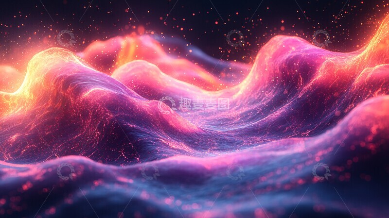 高清大图下载【趣麦麦图】紫粉色波纹背景