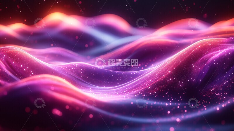 高清大图下载【趣麦麦图】紫粉色波纹背景1
