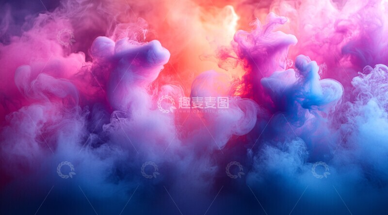 粉紫蓝水墨背景