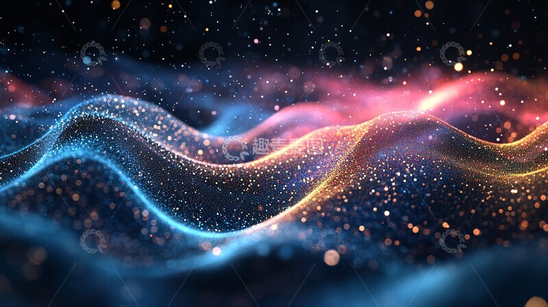高清大图下载【趣麦麦图】数字波纹粒子1