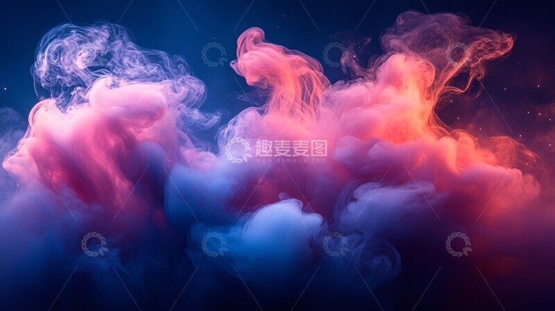 高清大图下载【趣麦麦图】蓝色紫色烟雾2