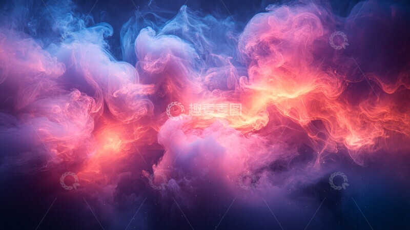 高清大图下载【趣麦麦图】蓝色紫色烟雾1