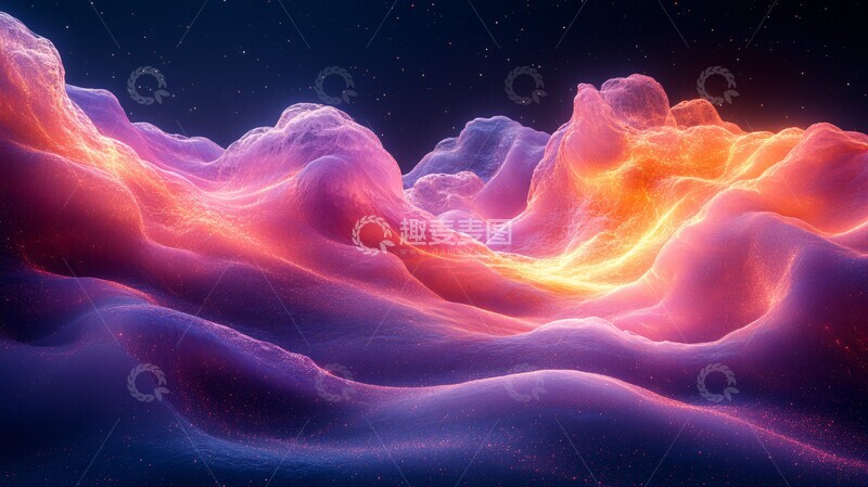 高清大图下载【趣麦麦图】紫粉色波纹背景2