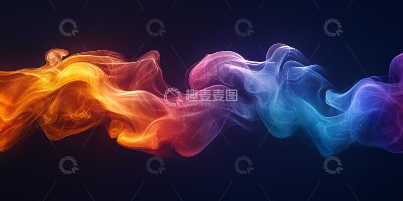 高清大图下载【趣麦麦图】彩色烟雾细线2