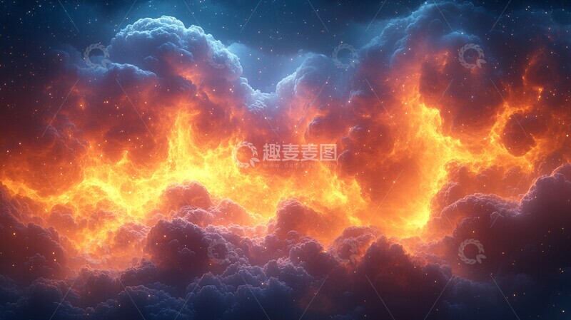 高清大图下载【趣麦麦图】梦幻魔法火焰云2