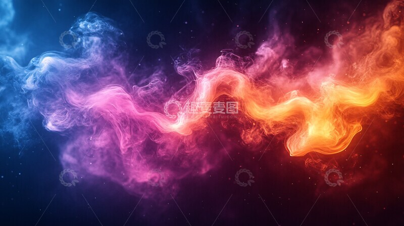 高清大图下载【趣麦麦图】霓虹烟雾流体