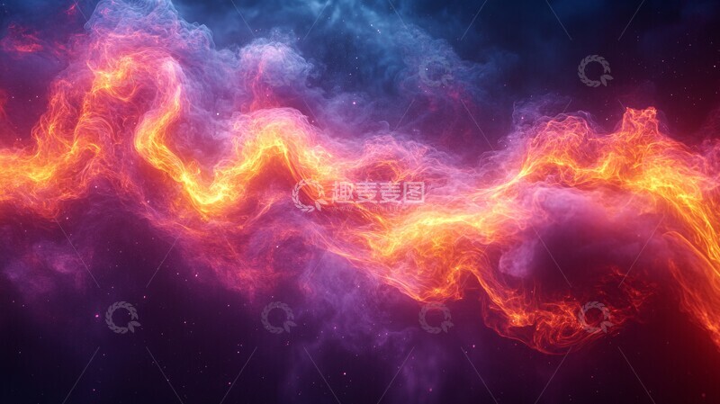 高清大图下载【趣麦麦图】霓虹烟雾流体1