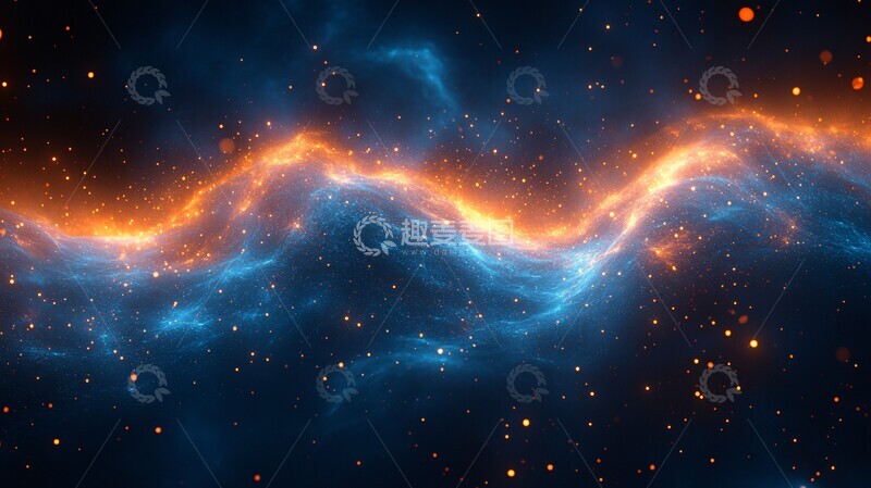 高清大图下载【趣麦麦图】蓝橙粒子流动