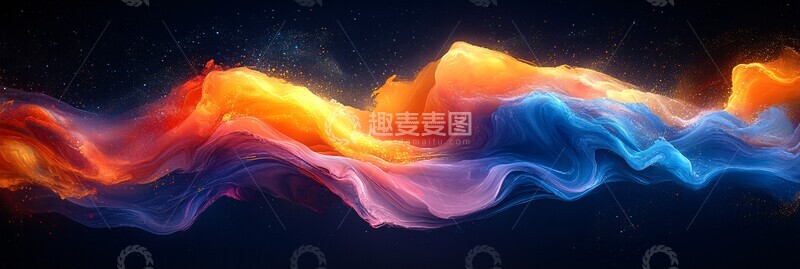 高清大图下载【趣麦麦图】蓝色黄色流动艺术2