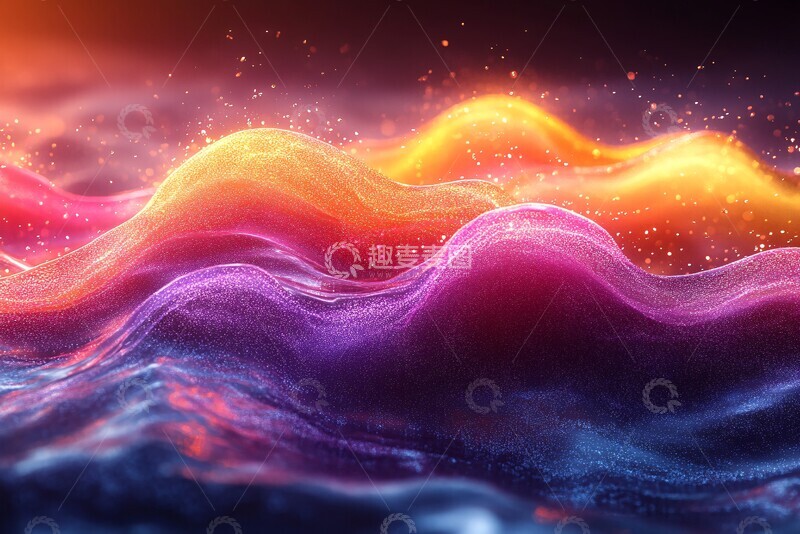 高清大图下载【趣麦麦图】彩虹光波幻想1