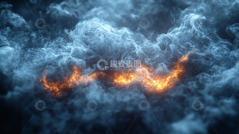 高清大图下载【趣麦麦图】黑背景上的烟雾1