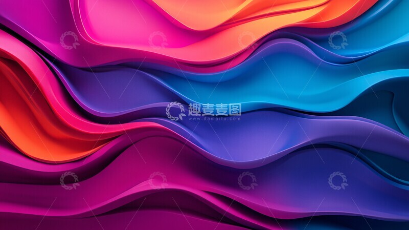 高清大图下载【趣麦麦图】流线波浪色彩1