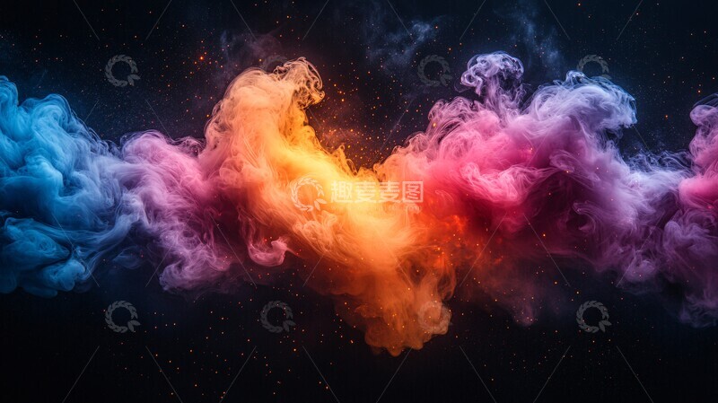 高清大图下载【趣麦麦图】墨彩空间空间色彩流动1