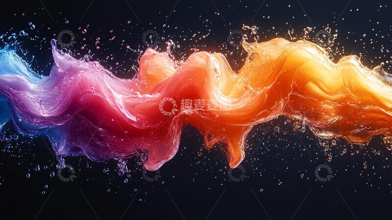 高清大图下载【趣麦麦图】彩色液体飞溅23
