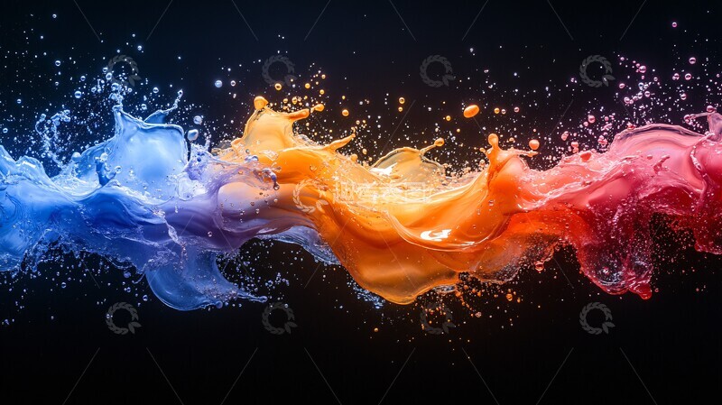 高清大图下载【趣麦麦图】彩色液体飞溅21