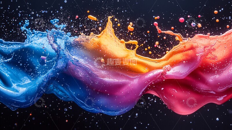 高清大图下载【趣麦麦图】彩色液体飞溅22